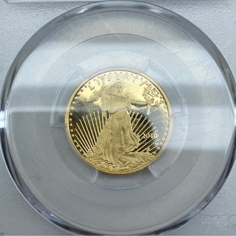 2010-WPCGS PR69 DCAM $10 Gold Eagle Reagan Legacy Series 1/4oz Gold Coin - Picture 5 of 13